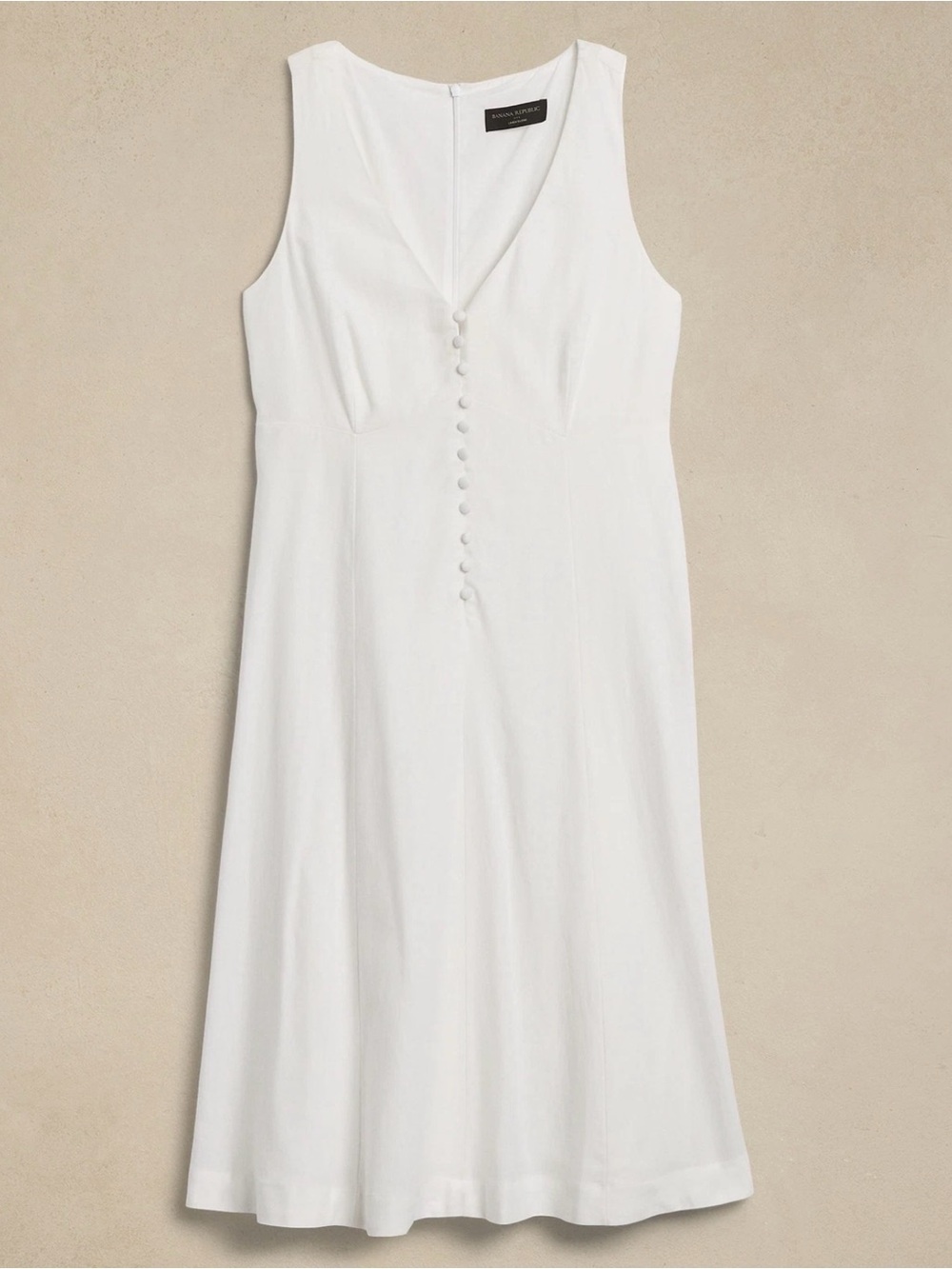 Banana Republic White Linen-Blend Sleeveless Dress - Picture 3 of 6